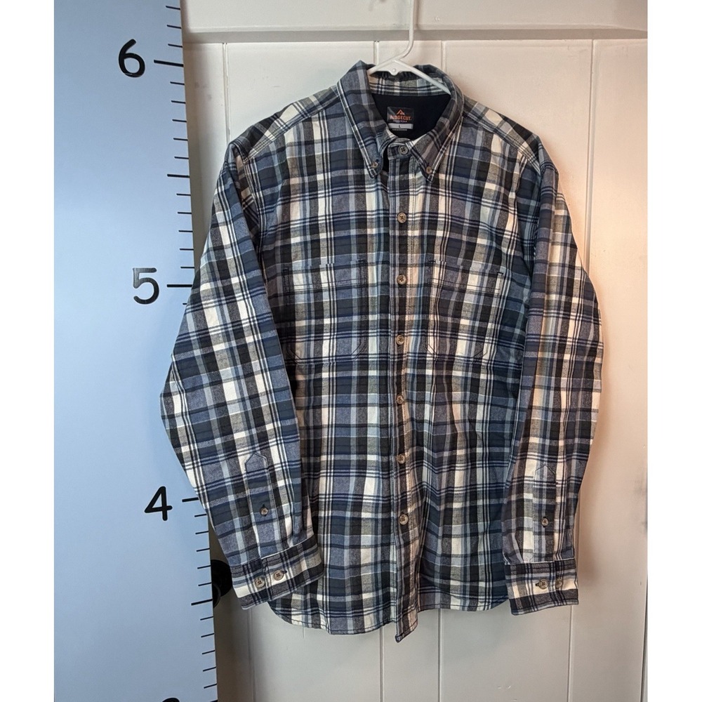 Ridgecut Toughwear Flannel‎ Shirt Mens Large Blue Plaid Collared Button Down